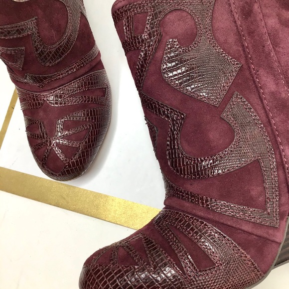 Steven STEVE MADDEN |  Mitch Wine Suede Western Boots - Picture 7 of 16